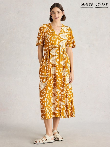 White Stuff Yellow Lucy Midi Dress (H27469) | £75