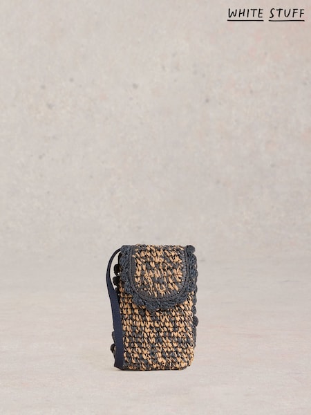 White Stuff Natural Coco Raffia Phone 100% Cotton Bag (H27475) | £35