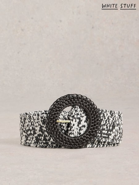 White Stuff Black Raffia Belt (H27555) | £29
