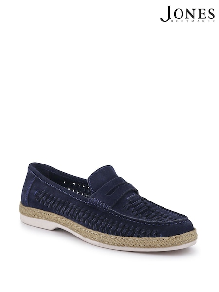 Jones Bootmaker Blue Raheem Leather Loafers (H27608) | £89
