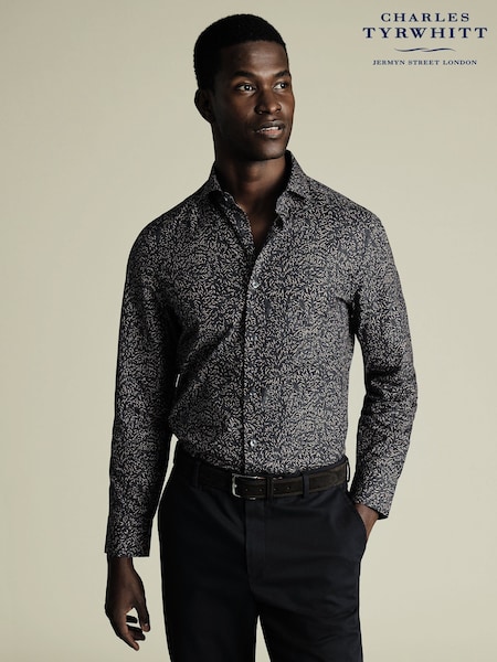 Charles Tyrwhitt Grey Slim Fit Made With Liberty Fabric 100% Cotton Shirt (H27779) | £90