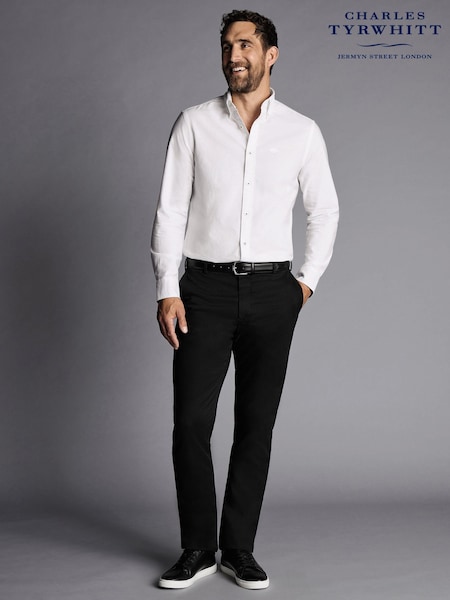 Charles Tyrwhitt White Slim Fit Slim Fit Non-Iron Stretch Geo Printed 100% Cotton Shirt (H27826) | £70