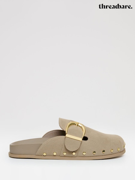 Threadbare Natural Studded Mule Sandals (H27852) | £34