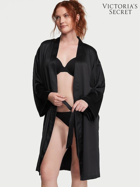 Victoria's Secret Black Satin Midi Robe (H27914) | £59