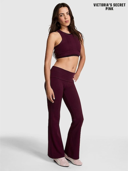 Victoria's Secret PINK Purple Rose Foldover Leggings (H27933) | £45