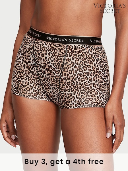Victoria's Secret Leopard Brown Short Logo Knickers (H27940) | £9