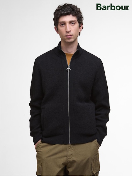 Barbour® Black Milburn Zip Through Jumper (H28418) | £149