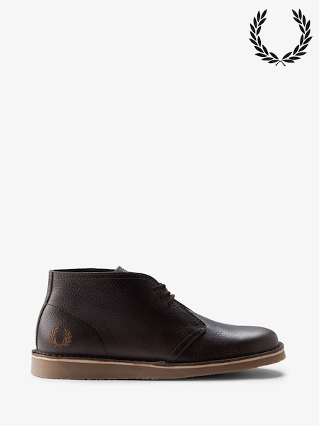 Fred Perry Brown Hawley Leather Shoes (H28458) | £130