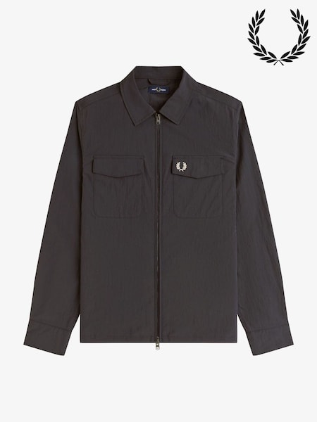 Fred Perry Grey Zip Through Overshirt (H28461) | £140