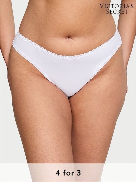 Victoria's Secret White Bikini Lace Trim Knickers (H28507) | £9