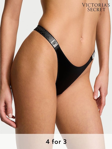 Victoria's Secret Black Brazilian Scattered Shine Strap Knickers (H28508) | £20