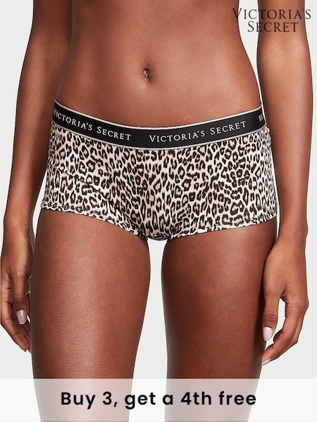 Victoria's Secret Leopard Brown Short Logo Knickers (H28659) | £9