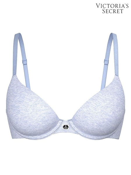 Victoria's Secret Heather Cornflower Blue Lightly Lined Demi Cotton Logo Bra (H28684) | £39 - £40