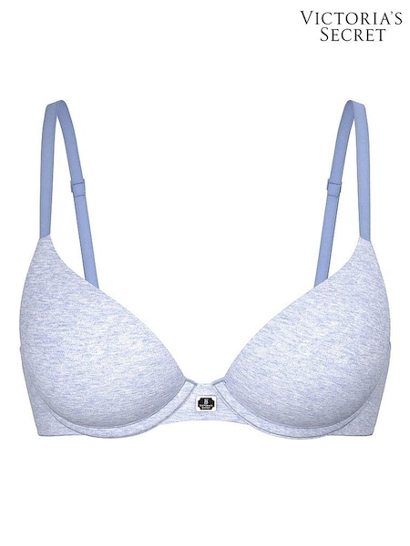 Victoria's Secret Heather Cornflower Blue Full Cup Push Up Cotton Logo Bra (H28753) | £39 - £40