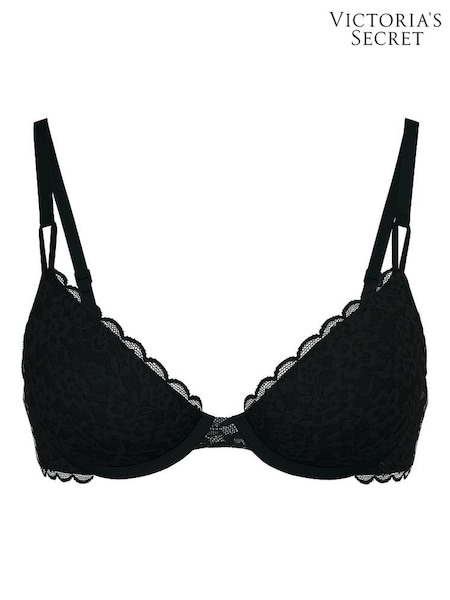 Victoria's Secret Black Demi Sexy T-Shirt Lace Bra (H28777) | £25