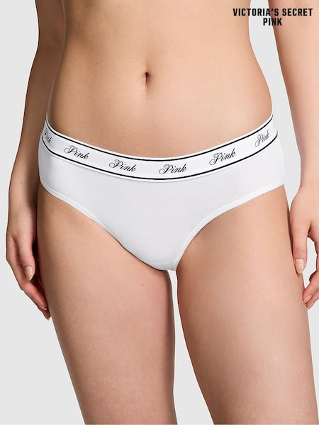 Victoria's Secret PINK White Hipster Cotton Logo Knickers (H28784) | £9