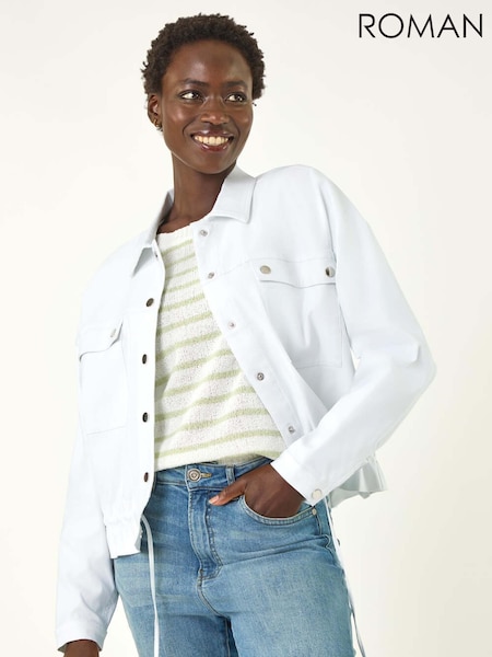 Roman White Utility Collared Pocket Jacket (H28882) | £58