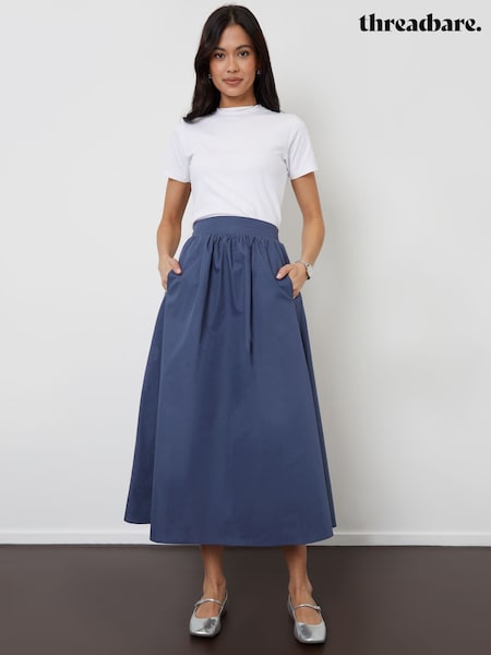 Threadbare Blue Maxi Skirt with Pockets (H28892) | £30