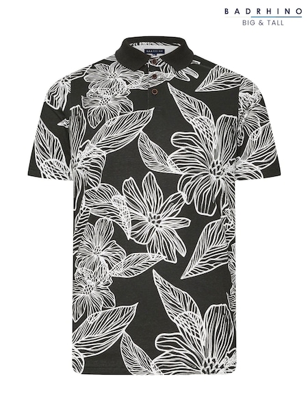 BadRhino Big & Tall Black 100% Cotton Polo Shirt (H28932) | £29