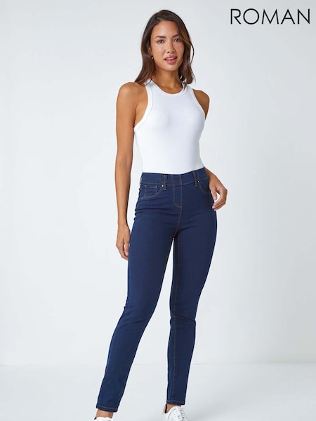 Roman Blue Elastic Waist Stretch Denim Leggings (H28935) | £32