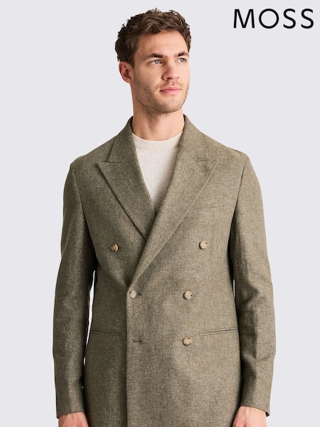 MOSS Green Relaxed Fit Cotton Linen Jacket (H29099) | £189