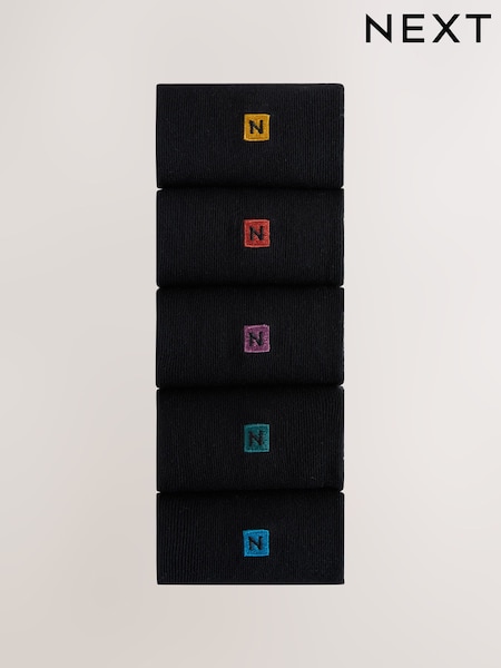 Green/Blue/Red Logo 5 Pack Embroidered Lasting Fresh Socks (H29281) | £13