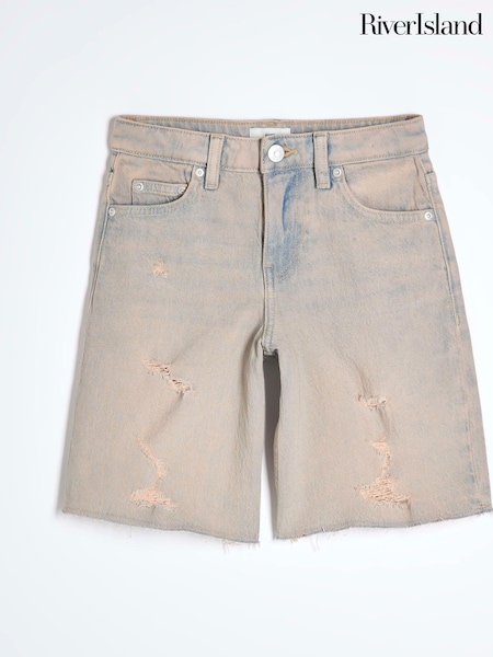 River Island Blue Girl Distressed Shorts (H29367) | £18
