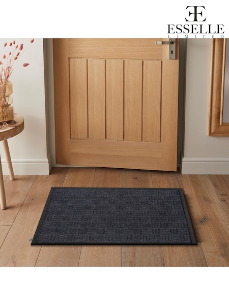 Esselle Grey Millbrook Cross Embossed Backed Polypropylene Doormat 45x75cm (H29426) | £15