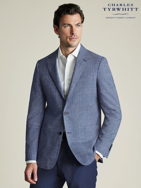Charles Tyrwhitt Blue Slim Fit Wool Silk Jacket (H29459) | £279