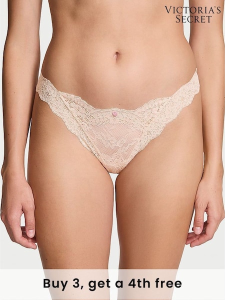 Victoria's Secret Marzipan Nude Thong Lace Knickers (H29471) | £18