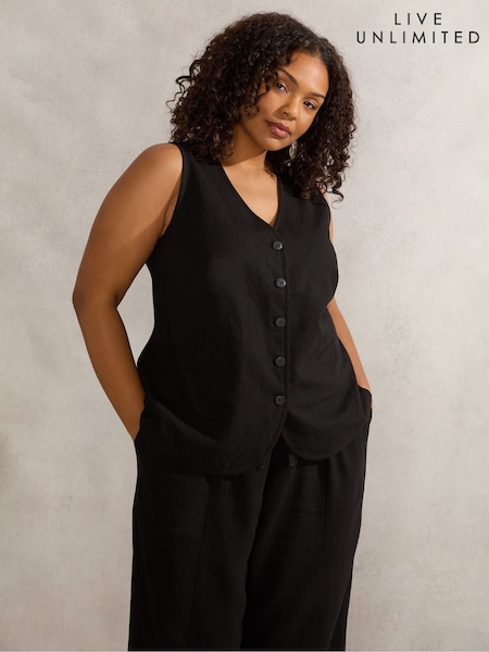 Live Unlimited Black Curve Waistcoat (H29603) | £65