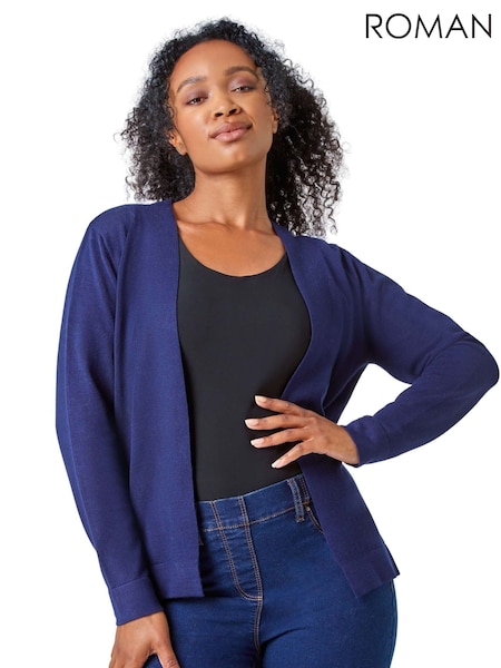 Roman Blue Petite Plain Stretch Cardigan (H29615) | £0