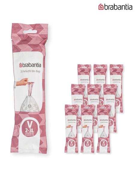 Brabantia White 200 Pack Perfect Fit Code V 2-3 Litres Bin Bags (H29827) | £25
