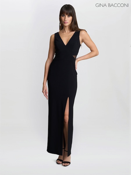 Gina Bacconi Wendy Cut Out Black Dress (H29984) | £230