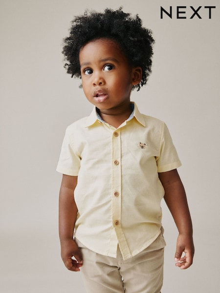 Yellow Gingham Character Short Sleeve Long Sleeve Oxford Shirt (3mths-7yrs) (H30085) | £9 - £11