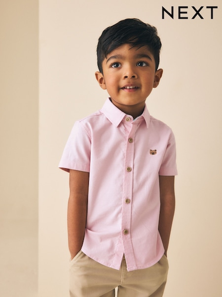 Pink Short Sleeve Oxford Character Shirt (3mths-7yrs) (H30088) | £9 - £11