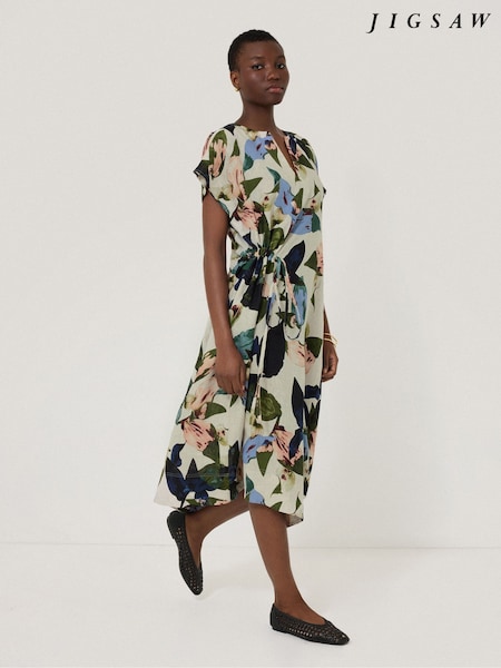 Jigsaw Multi Future Botanic 100% Linen Dress (H30121) | £185