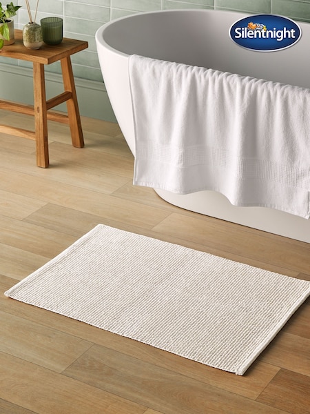 Silentnight White Textured Knot Bath Mat (H30197) | £20