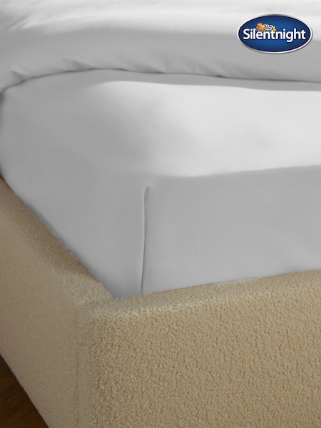Silentnight White 100% Brushed Cotton Fitted Sheet (H30198) | £22 - £26