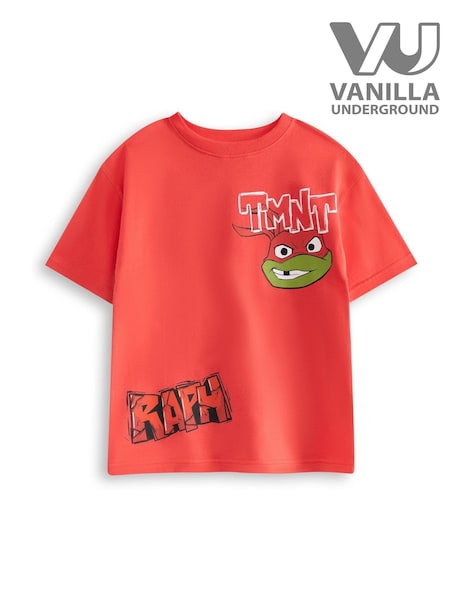 Vanilla Underground Red Boys Teenage Mutant Ninja Turtles Raph Short Sleeved 100% Cotton T-Shirt (H30203) | £14