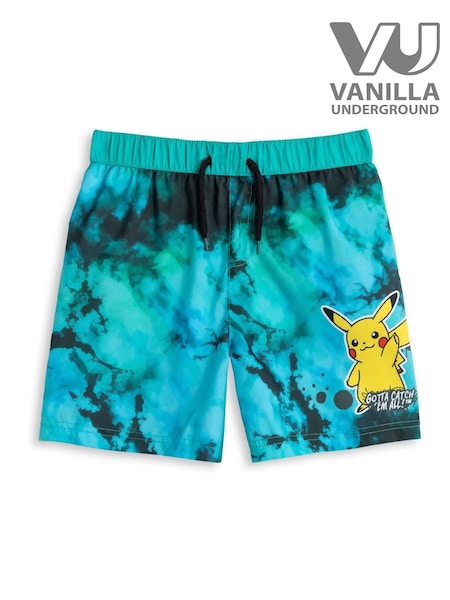 Vanilla Underground Green Boys Pokemon Pikachu Swim Shorts (H30209) | £16