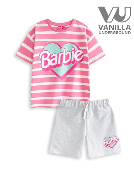 Vanilla Underground Pink Girls Barbie 100% Cotton T-Shirt and Shorts Set (H30212) | £20