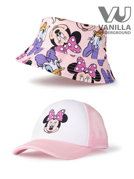 Vanilla Underground Pink Girls Disney Bucket Hat and Cap Set (H30237) | £18