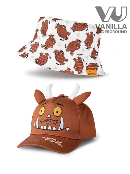 Vanilla Underground Brown Boys Gruffalo & Friends Bucket Hat & Cap Set (H30245) | £14