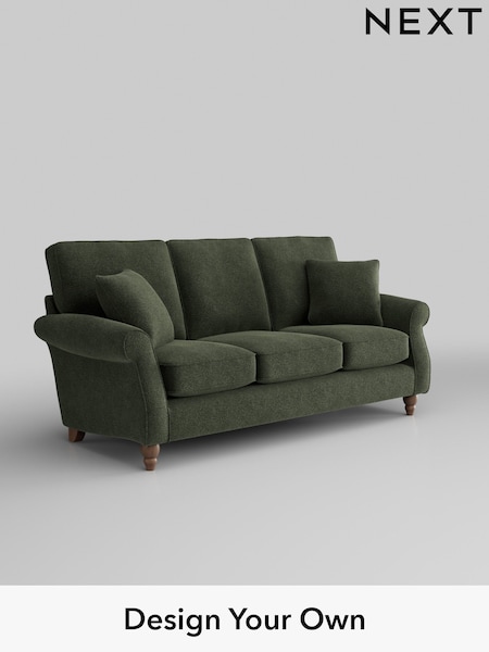 Boucle Chenille/Dark Moss Green Ashford (H30263) | £1,375