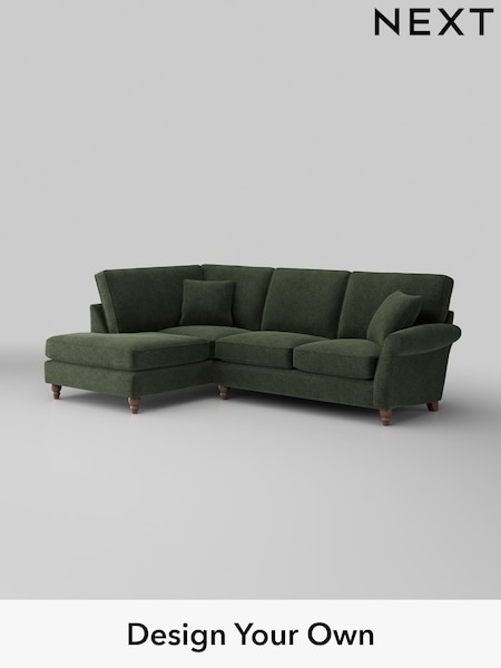 Boucle Chenille/Dark Moss Green Ashford (H30263) | £2,025