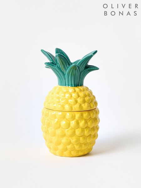 Oliver Bonas Yellow Pineapple Ceramic Candle (H30280) | £27