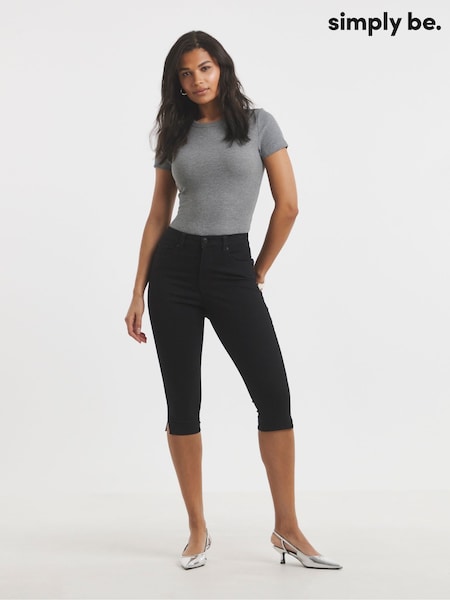 Simply Be Black Capri Jeans (H30355) | £28