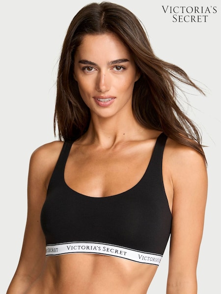 Victoria's Secret Black Cotton Wireless Scoop Bralette (H30430) | £25