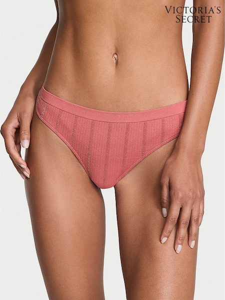 Victoria's Secret Seductive Rose Pink Stripe Thong Knickers (H30443) | £9